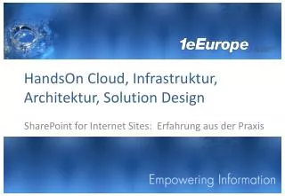 HandsOn Cloud, Infrastruktur, Architektur, Solution Design