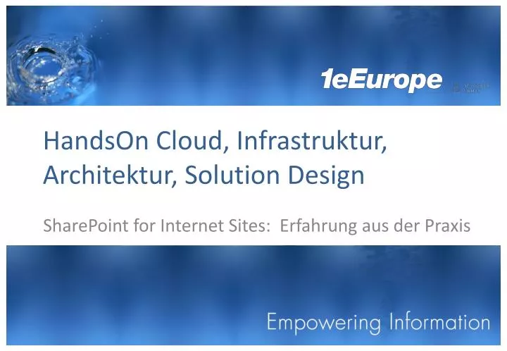 handson cloud infrastruktur architektur solution design