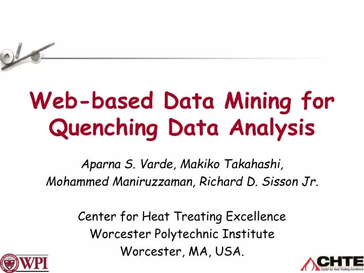 web based data mining for quenching data analysis