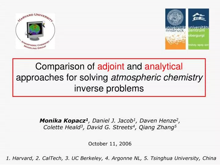 comparison of adjoint and analytical approaches for solving atmospheric chemistry inverse problems