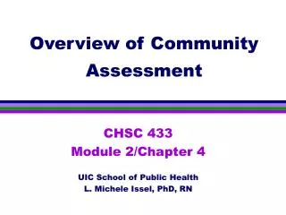 Overview of Community Assessment