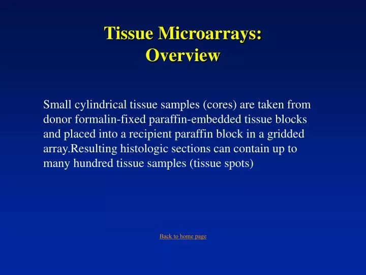tissue microarrays overview