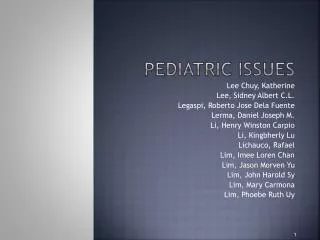 Pediatric Issues