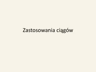 zastosowania ci g w
