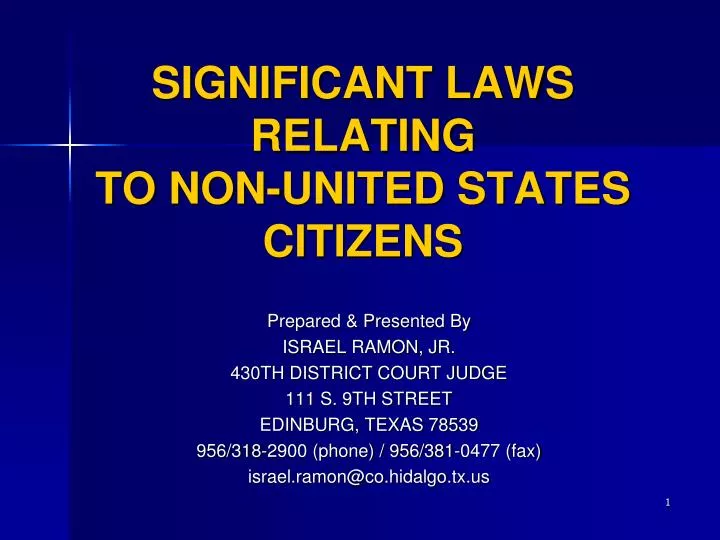significant laws relating to non united states citizens
