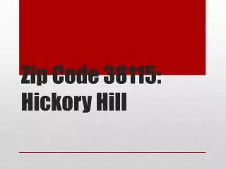 Zip Code 38115: Hickory Hill