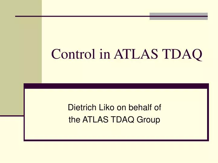 control in atlas tdaq