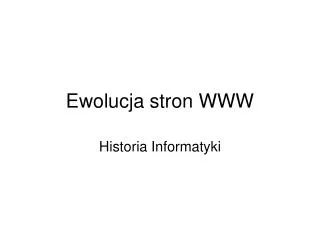 ewolucja stron www