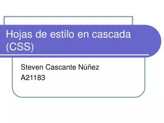 hojas de estilo en cascada css