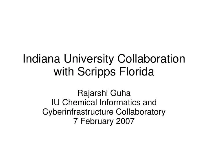 indiana university collaboration with scripps florida