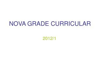 nova grade curricular