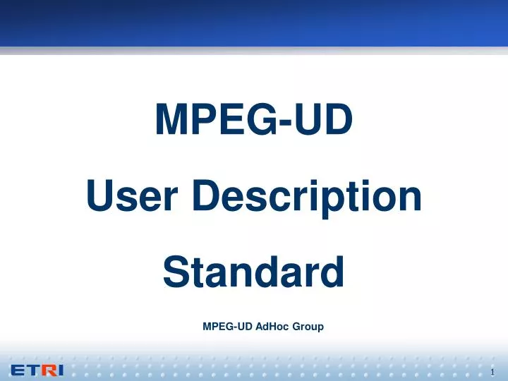 mpeg ud user description standard