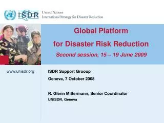 Global Platform for Disaster Risk Reduction Second session, 15 – 19 June 2009