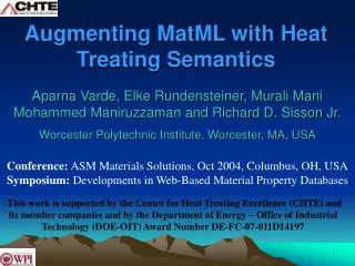 Augmenting MatML with Heat Treating Semantics