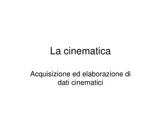 la cinematica