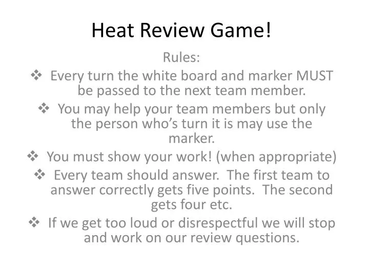heat review game