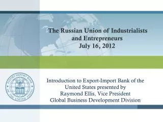 Introduction to Export-Import Bank of the United States presented by