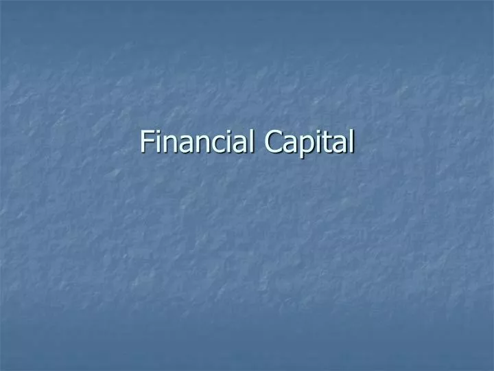 financial capital