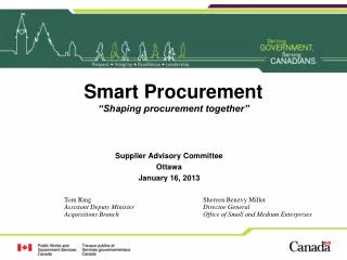 Smart Procurement “Shaping procurement together”