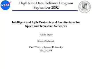 High Rate Data Delivery Program September 2002