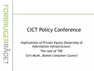 CICT Policy Conference