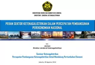 peran sektor ketenagalistrikan dalam percepatan pembangunan perekonomian nasional