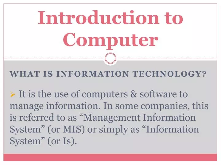 introduction to computer