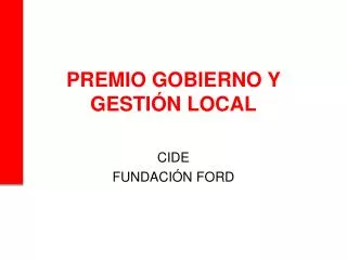 premio gobierno y gesti n local