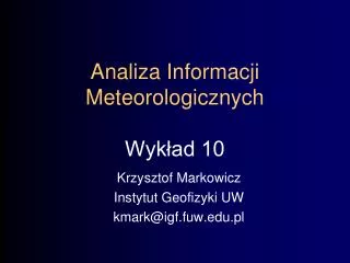 analiza informacji meteorologicznych wyk ad 10