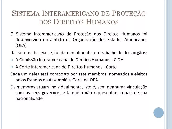 sistema interamericano de prote o dos direitos humanos