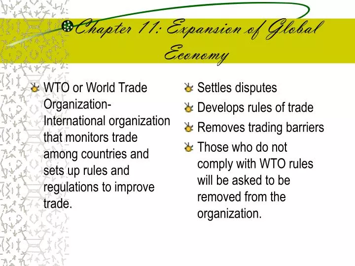 chapter 11 expansion of global economy