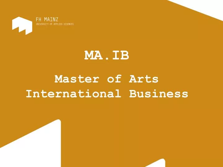 ma ib master of arts international business