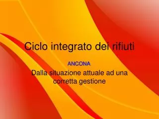 ciclo integrato dei rifiuti