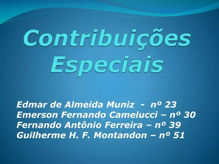 contribui es especiais