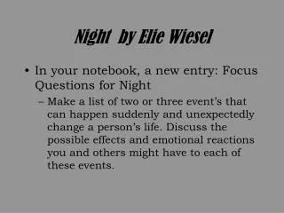 Night by Elie Wiesel