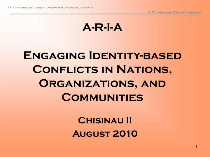 a r i a engaging identity based conflicts in nations organizations and communities
