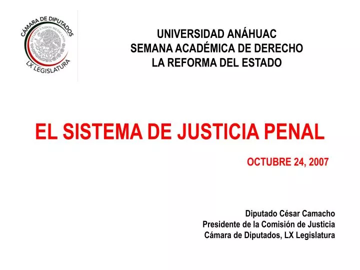 el sistema de justicia penal octubre 24 2007