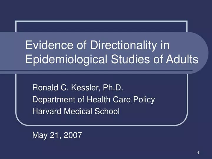 evidence of directionality in epidemiological studies of adults