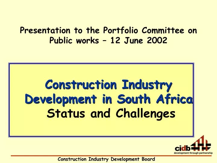 construction industry development in south africa status and challenges