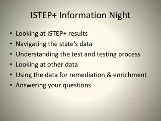 ISTEP+ Information Night