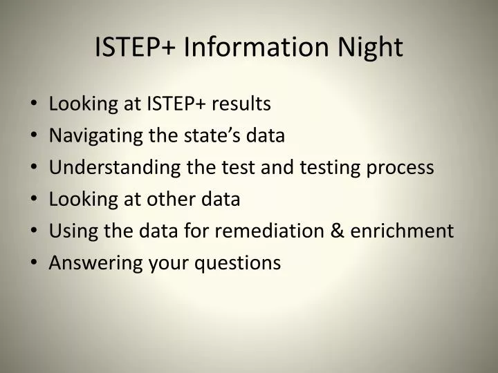 istep information night