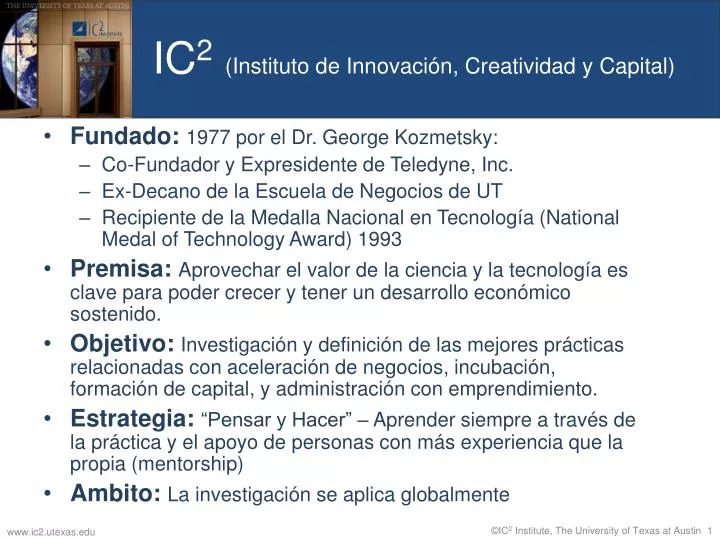 ic 2 instituto de innovaci n creatividad y capital