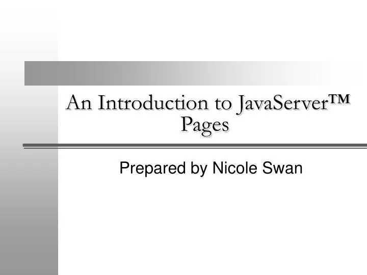 an introduction to javaserver pages