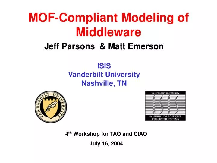 mof compliant modeling of middleware