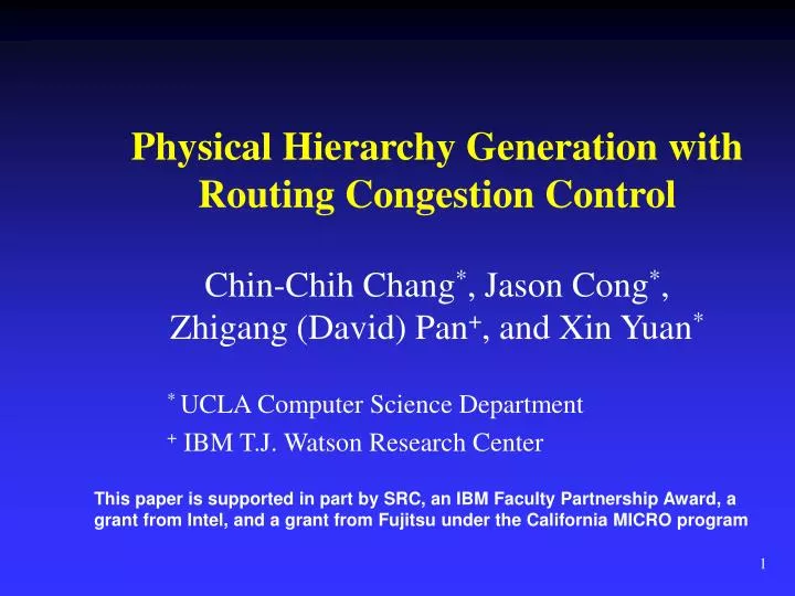 physical hierarchy generation with routing congestion control