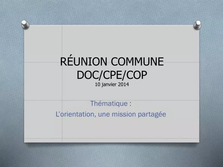 r union commune doc cpe cop 10 janvier 2014