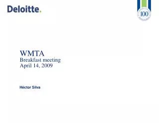 WMTA Breakfast meeting April 14, 2009