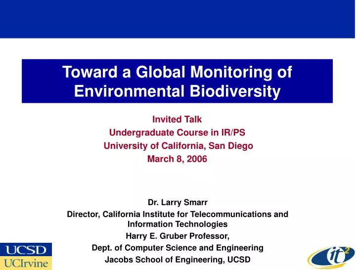 toward a global monitoring of environmental biodiversity