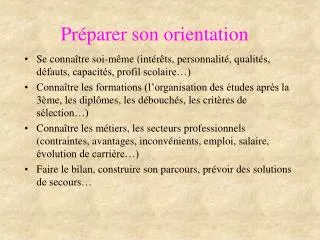 pr parer son orientation