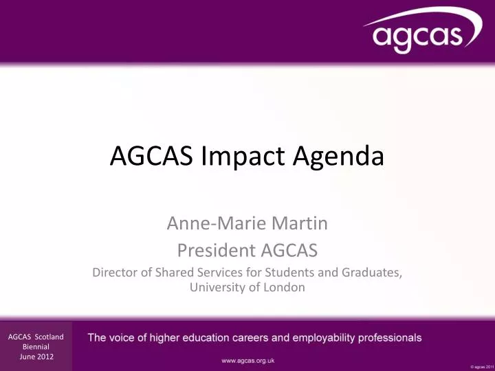 agcas impact agenda